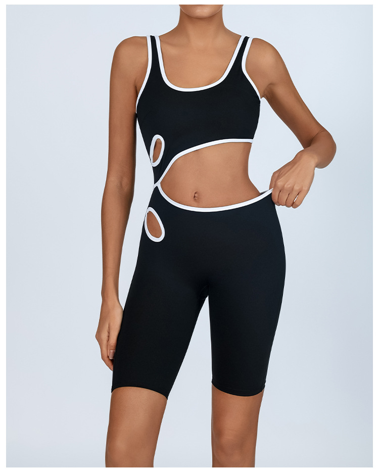 Mono de yoga transfronterizo de comercio exterior, color de contraste femenino, almohadilla para el pecho, alta elasticidad y secado rápido