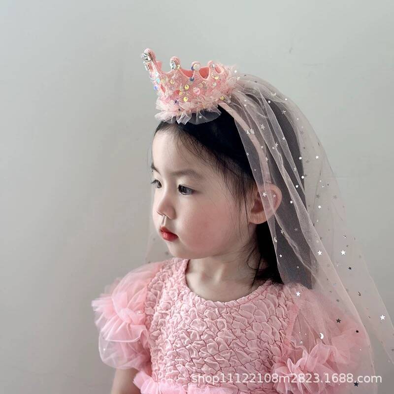 プリンセス誕生日帽子女の子パーティー雰囲気写真小道具ハッピーバースデー儀式シーンレイアウト装飾