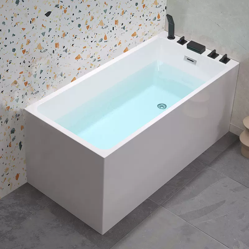 日式浴缸小户型家用成人迷你双裙小型浴缸方形深泡亚克力一体浴盆