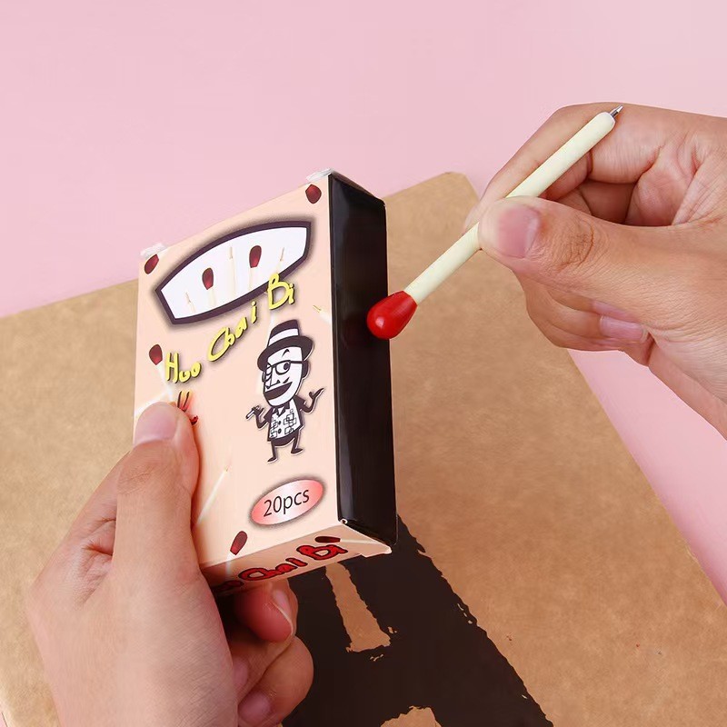 Creative and Cute Matchstick Ballpoint Pens Wholesale, Realistic Matchstick Mini Ballpoint Pens, School Supplies and Prizes for Primary School Students