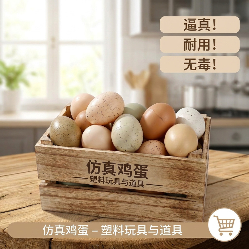 Fake Eggs for Hen-Laying Games, Realistic Eggs for Children's Pretend Play, Kindergarten Painting DIY Toys, Eggshell Teaching Aids