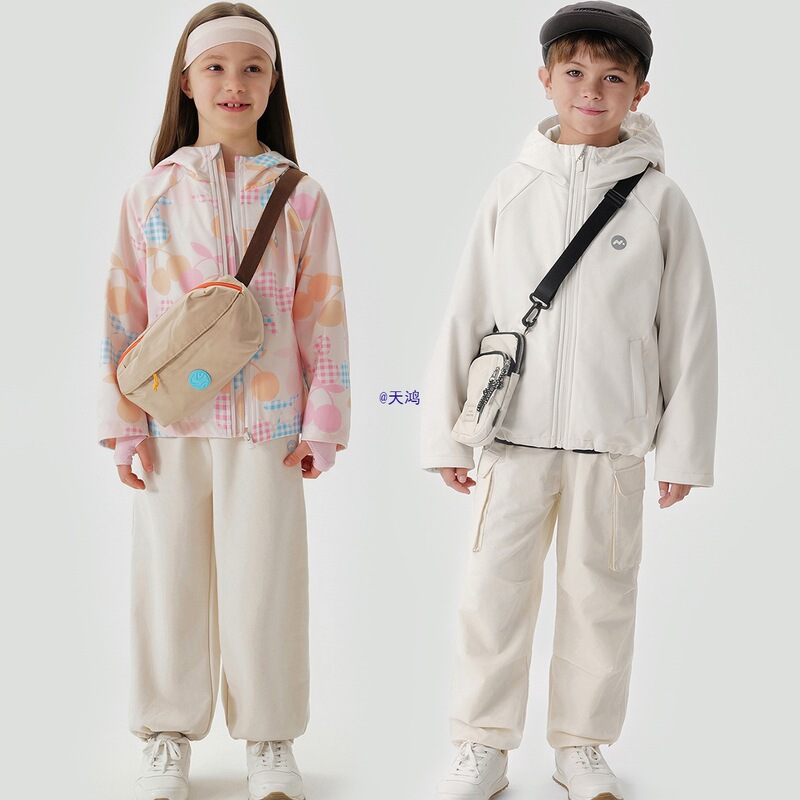 Mark Jenny Boys and Girls Three-Proof Hooded Soft Shell Jacket Kidsren's Windbreaker Jacket 2025 Spring & Fall Clothing 241139