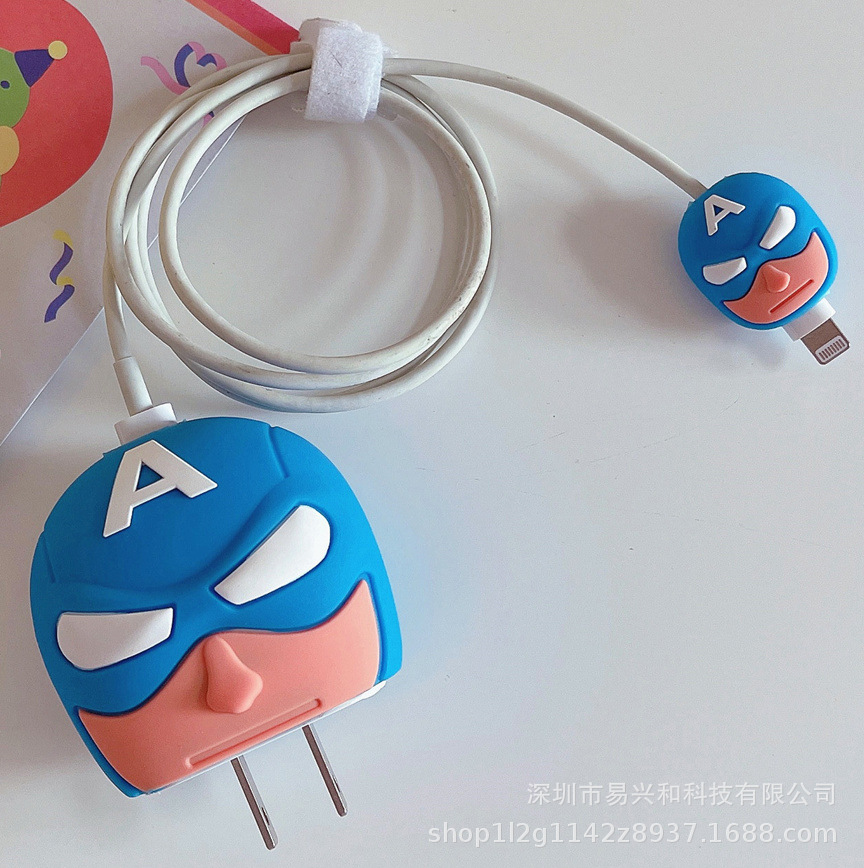 Aplicable Apple 18W / 20W cargador de cabeza de cubierta cargador de cubierta de cable de datos cubierta de 4 piezas al por mayor