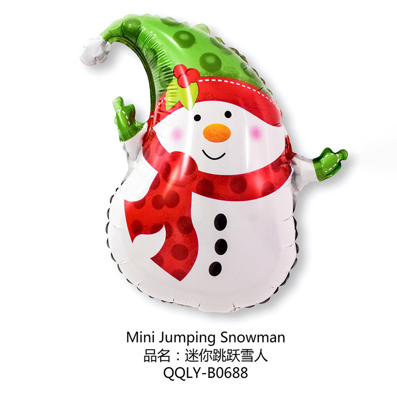 Navidad decoración de dibujos animados globo de aluminio centro comercial tienda fiesta decoración suministros Santa Claus globo