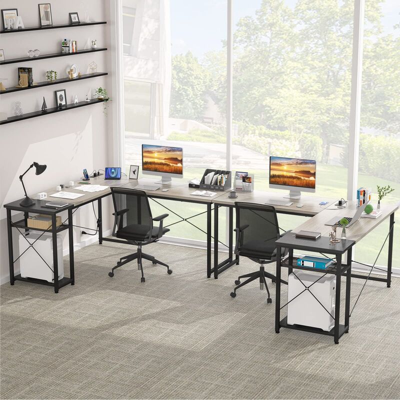 Factory Direct L Shaped Desk with Power Station and USB for Home Office