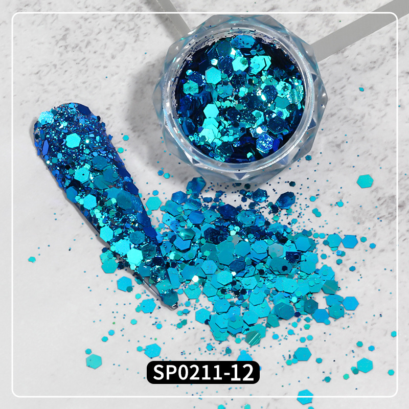 2022 lentejuelas de uñas populares transfronterizas camaleón joyería Rosa gradiente colorido lentejuelas grandes traje DIY pegatinas de uñas