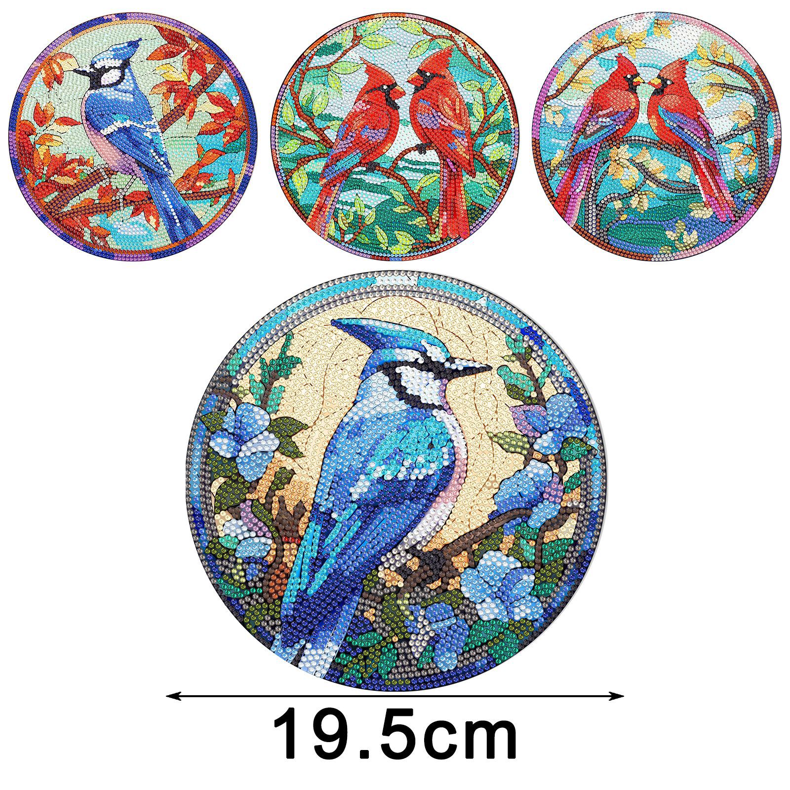 Accesorios para pintura de diamantes, juego de cuatro manteles individuales acrílicos DIY, decoraciones creativas de mandala y flores para restaurantes, disponibles para distribución.