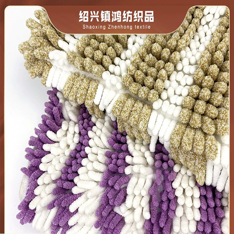 Двухцветная полосатая Швабра из бархатного зерна, толстая и тонкая тесьма, петарда, бархатная синель, нескользящая матовая ткань