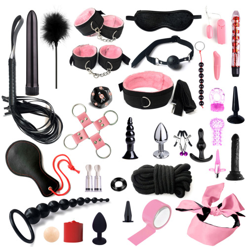 Source manufacturer of BDSM sex products, 35-piece multi-piece suit, webbing straps, cross-border matching anal plugs