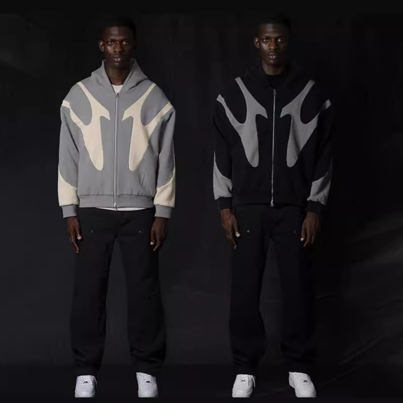 European and American Foreign Trade Cross-border Autumn and Winter New Street Hip-hop Stitching Printed Hoodie Y2K Harajuku Style Coat Sweatshirt European and American Foreign Trade Cross-border Autumn and Winter New Street Hip-hop Stitching Printed Hoodie Y2K Harajuku Style Coat Sweatshirt