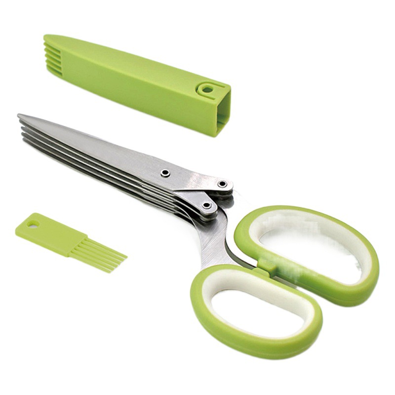 Tijeras de múltiples capas Tijeras de cocina de acero inoxidable Tijeras de cebolla multicapa para el hogar Tijeras de vegetales de cinco capas multifuncionales Tijeras de papel