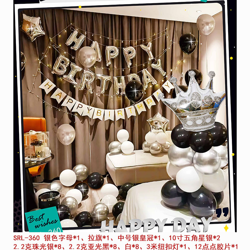 Feliz cumpleaños globo traje fiesta diseño 18 años de edad adulto ceremonia niños y niñas cumpleaños Fondo decoración de la pared globo