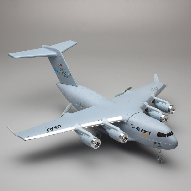 Foreign Trade Qf005 Us Military C17 Transport Aircraft with Led Light Fixed-Wing Model Aircraft Remote Control Foam Glider Aircraft