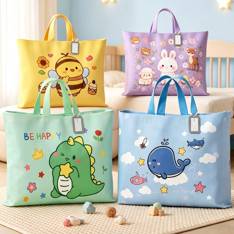 Thickened Oxford Cloth Kindergarten Quilt Storage Bag, Children's Bedding Portable Packing Bag, Cartoon Pattern for Kindergarten Quilts Thickened Oxford Cloth Kindergarten Quilt Storage Bag, Children's Bedding Portable Packing Bag, Cartoon Pattern for Kindergarten Quilts