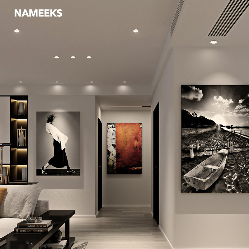 좁은 측면 다운 라이트 LED 임베디드 홀 램프 천장 램프 눈부심 방지 매우 좁은 프레임 비 메인 램프 스폿 램프 3 색 디밍