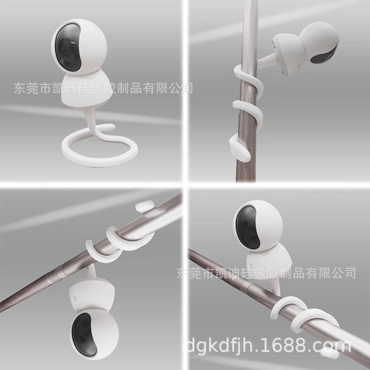 现货360度硅胶自行车旋转手机支架 户外骑行手机导航架 监控支架