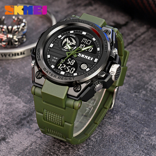 Skmei double movement multi-function waterproof outdoor sports electronic watch fashion brand watch men's watch