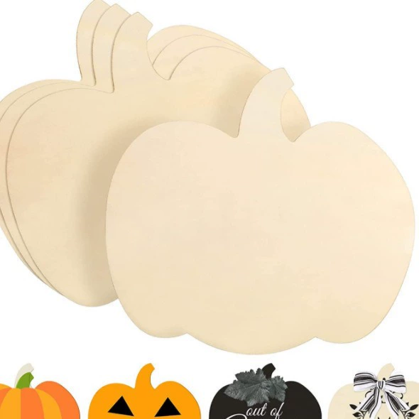 Амазонка Хэллоуин украшение пустой маленькая обработка древесной стружки праздник DIY висит резной деревянный маленький кулон оптом