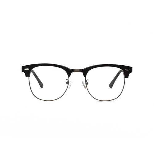 Cross-border retro wood grain glasses frame retro plate half frame double rivet eyebrow glasses frame same style glasses wholesale 3016