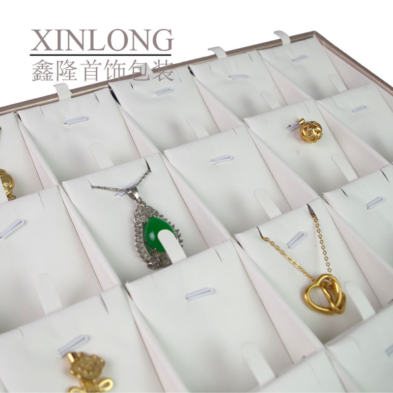 New jewelry display props, pearl ring, bracelet, pendant, necklace, jade articles, champagne leather display tray