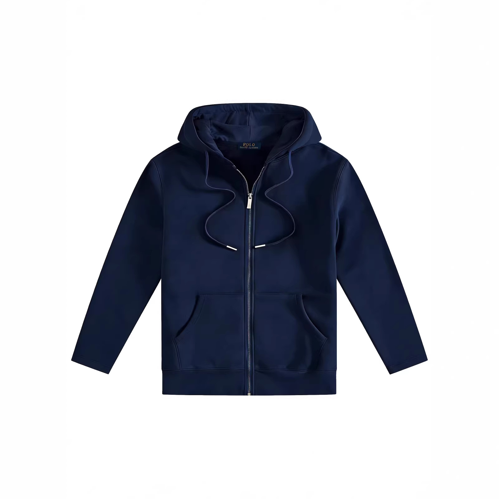 新款跨境男女款春秋季休闲连帽开衫上衣同款小马领标刺绣图案