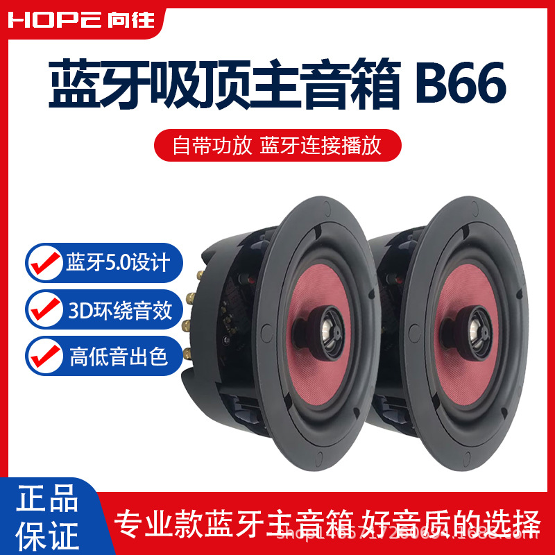 HOPE向往B66蓝牙5.0吸顶音响家庭嵌入式智能音箱吊顶喇叭音箱6寸