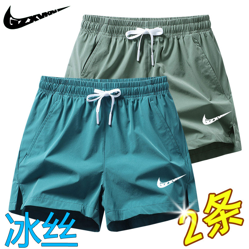 Drop Shipping Brand Quick-drying Sports Pants Men's Summer Ice Silk Loose Fitness Shorts Student Running Three-quarter Pants