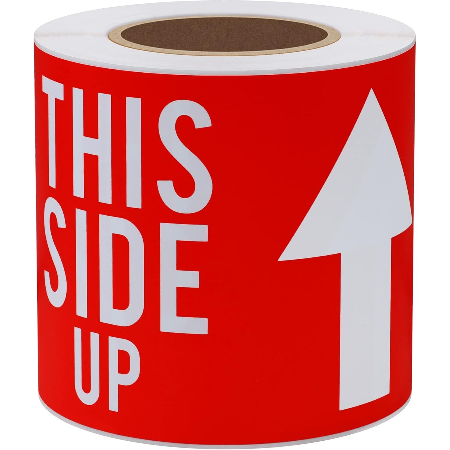 东莞工厂亚马逊temu此面朝上警示贴纸卷装环保纸材质安全警示标签