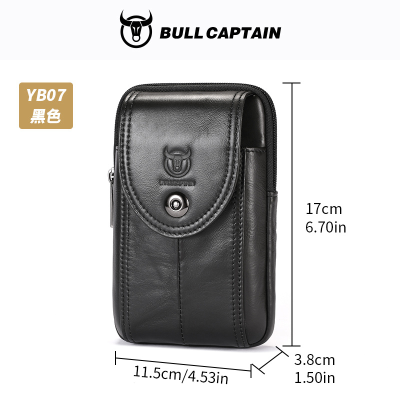 Capitán Niu cuero hombres cinturón de cuero multifuncional gancho cuero genuino 5.5.6.4.7 pulgadas teléfono móvil caja registradora bolso de la cintura