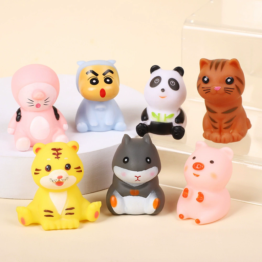 Cartoon electric toy plastic PVC, small doll, with little bears, panda, internet celebrity