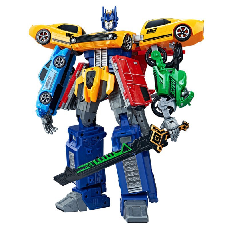 Colección de deformación Flying Sky Fire Optimus Juguetes Wasp Steel Cable Dragon Inspector Tanque Avión Modelo Comuna