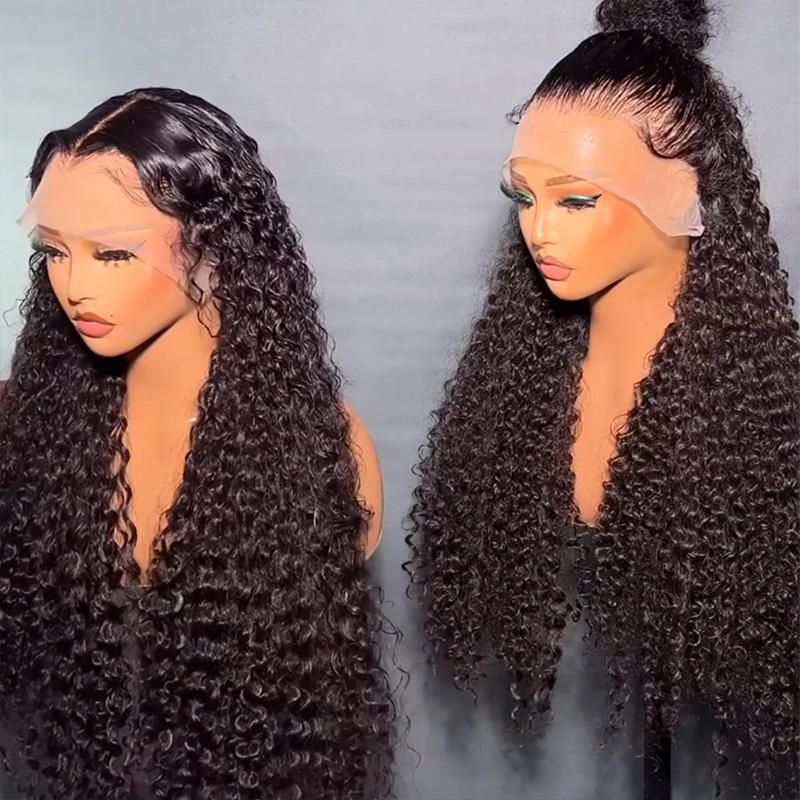 Fashionable Liu Hai Foreign Trade Women's Glue-Free Full Hd Lace Front Wig Deep Wave