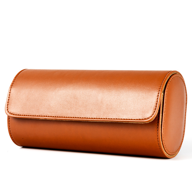 Bolsa de almacenamiento de viaje pu cuero pulsera joyería reloj caja en stock color portátil reloj bolsa reloj caja de almacenamiento