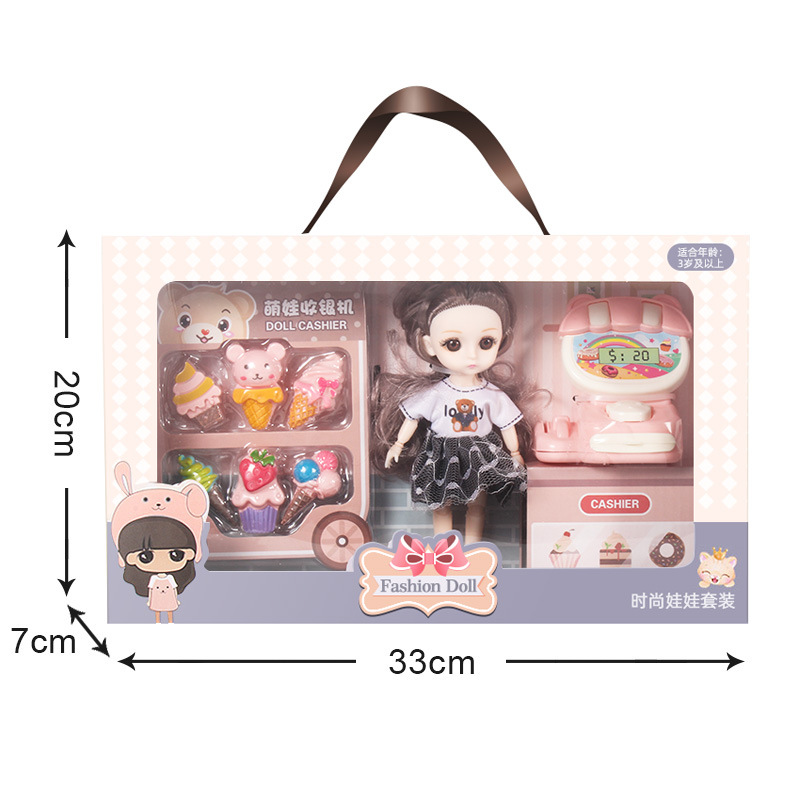 (33cm portable box) cashier-doll