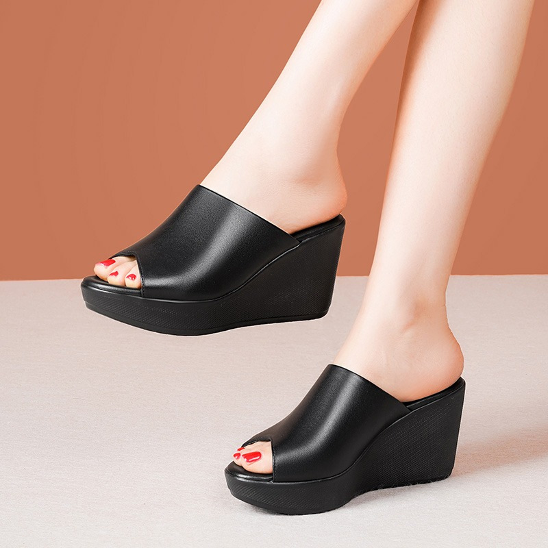 plus Size Women's Peep Toe Wedge Sandals European American Style Roman Summer Flip Flops Outdoor Wear_vogvips.com