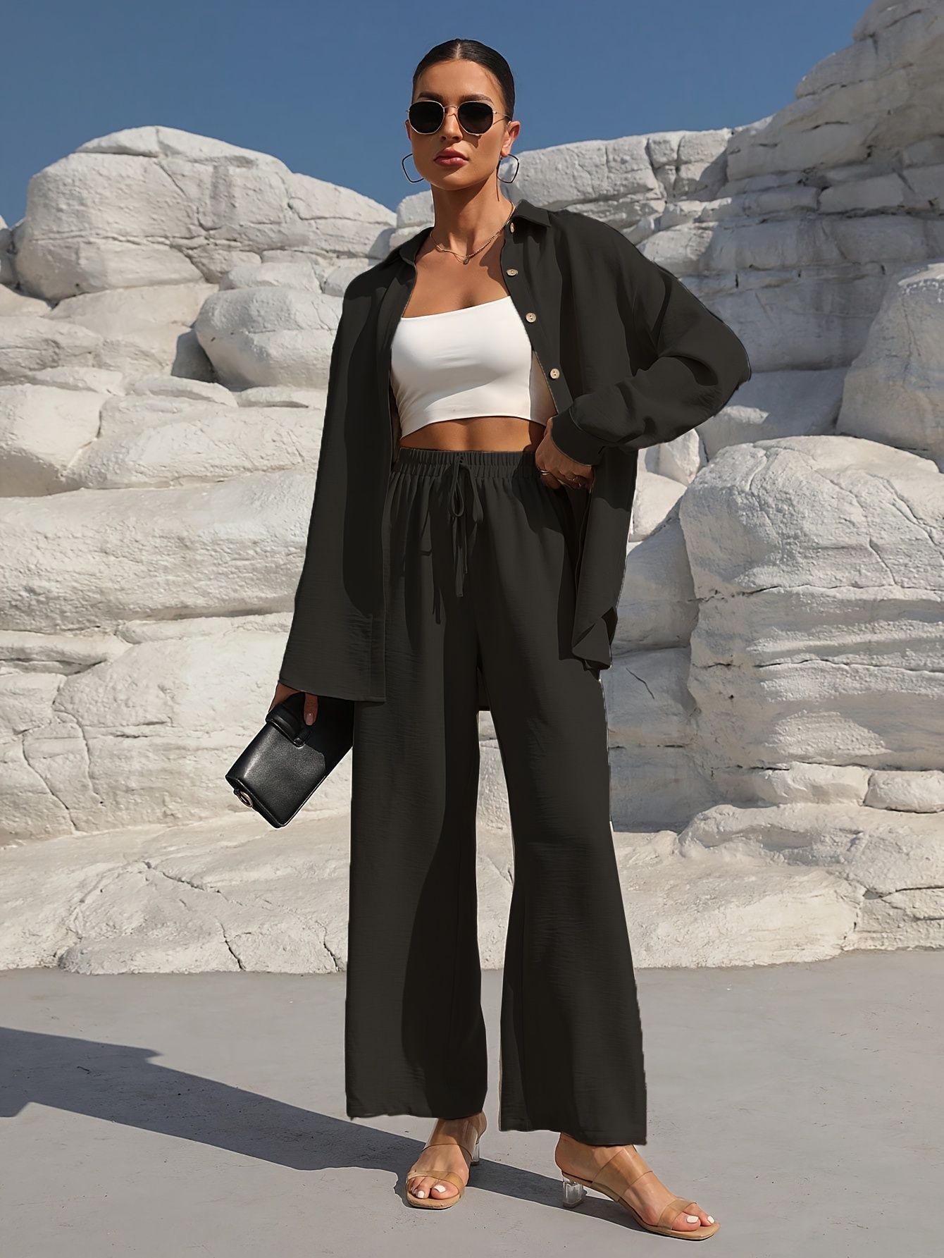 Elegant Two-piece Long-sleeve Cardigan Set For Women Plus Size_voghion.com