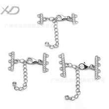 S925純銀珍珠鏈扣手鏈連接項鏈扣雙排三排四排排扣飾品多排扣配件