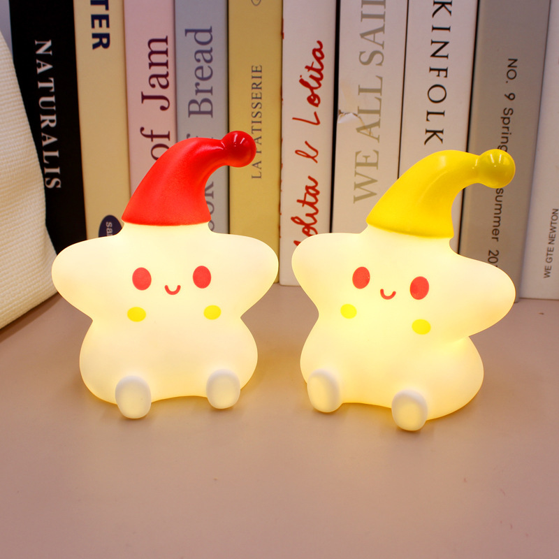Cartoon Five-Pointed Star Night Light Bedside Lamp Kidsren's Birthday Gift Kindergarten New Year's Gift Mid-Autumn Festival Gift Cartoon Five-Pointed Star Night Light Bedside Lamp Kidsren's Birthday Gift Kindergarten New Year's Gift Mid-Autumn Festival Gift
