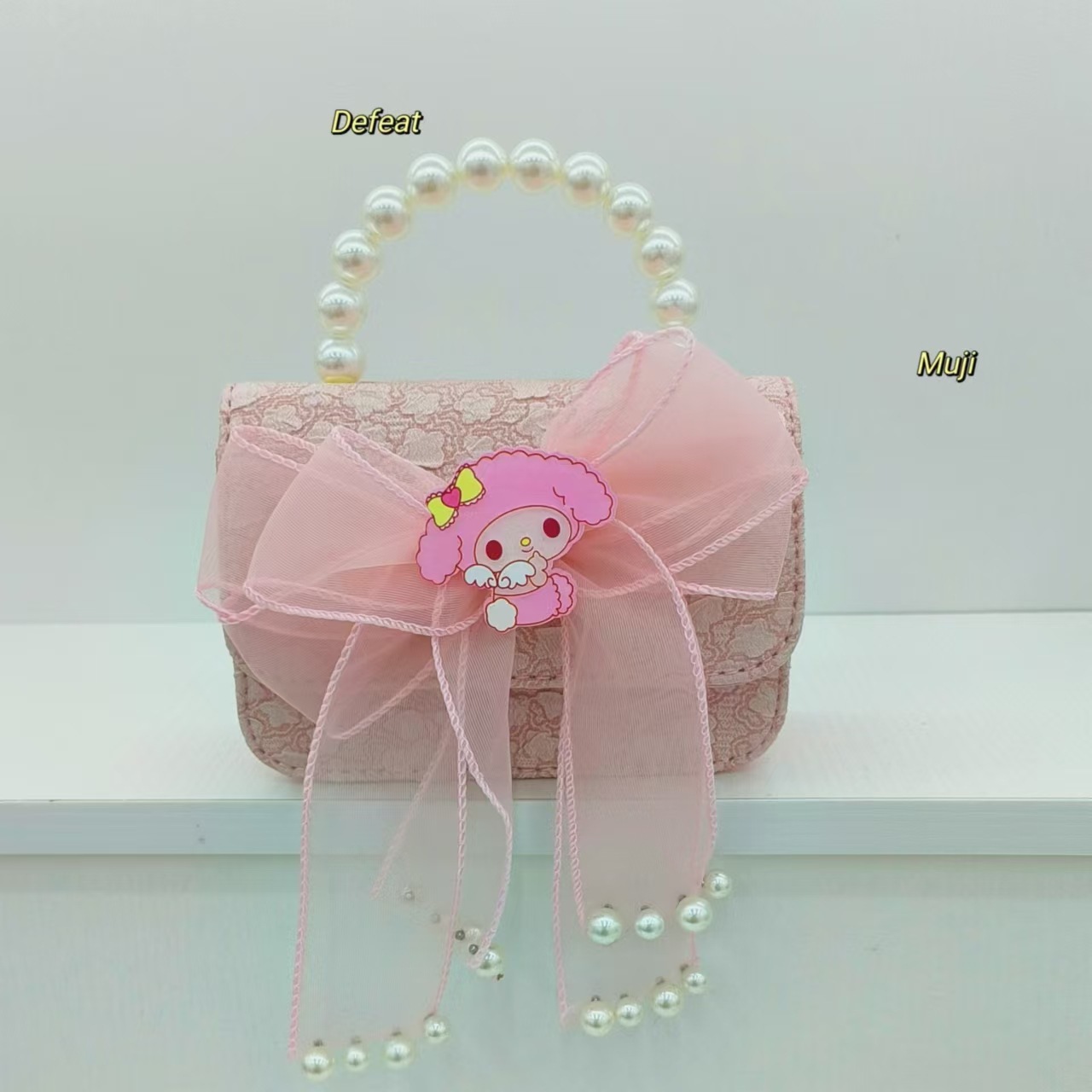 Melody Pearl bolso de princesa, bolso de cambio, bolso de accesorios, bolso de arco, bolso de Año Nuevo, bolso cuadrado de cadena