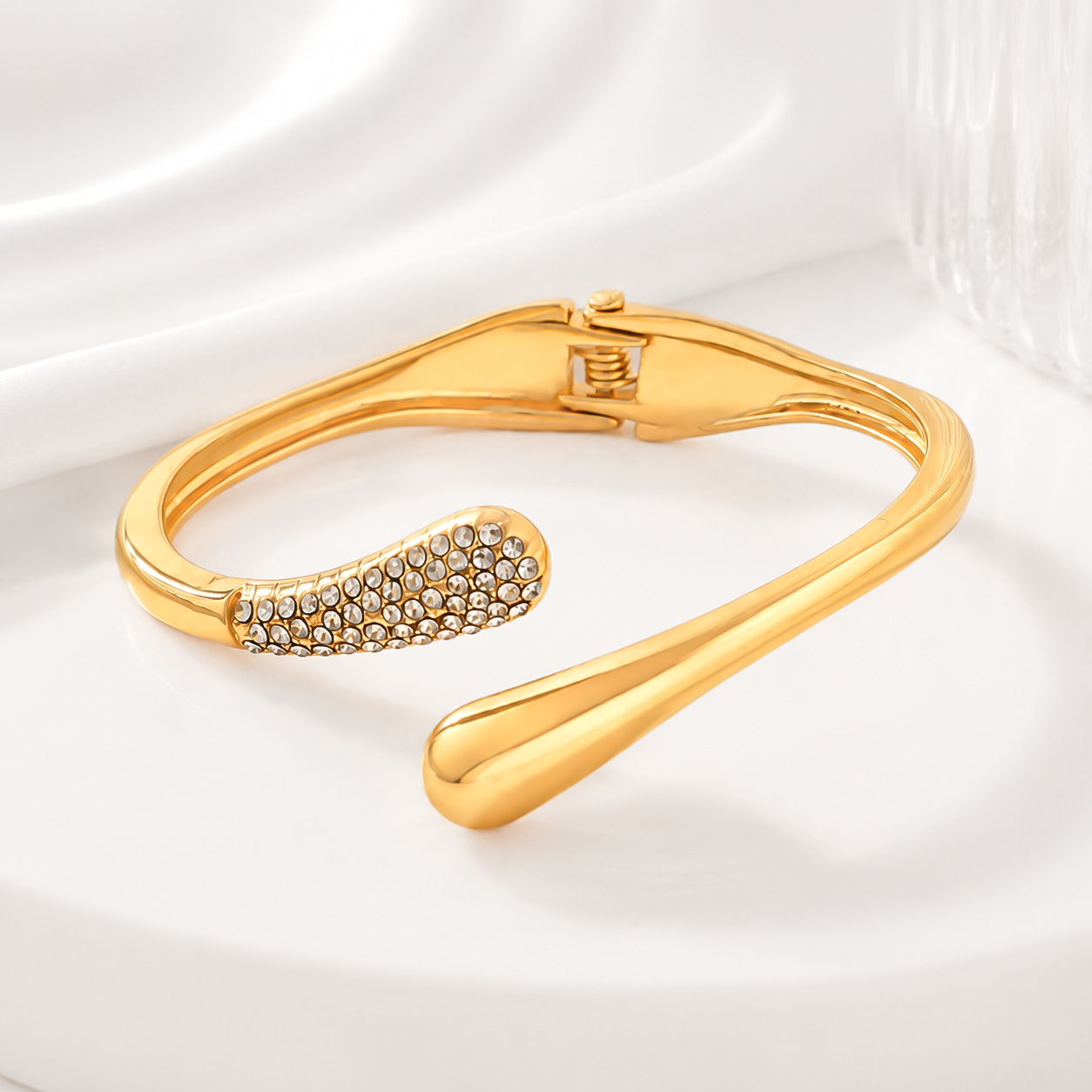 Pulsera Popular Transfronteriza Europea y Americana, Estilo Minimalista INS, Patrón de Onda Irregular, Joyería de Metal Brillante, Accesorios para Mujer