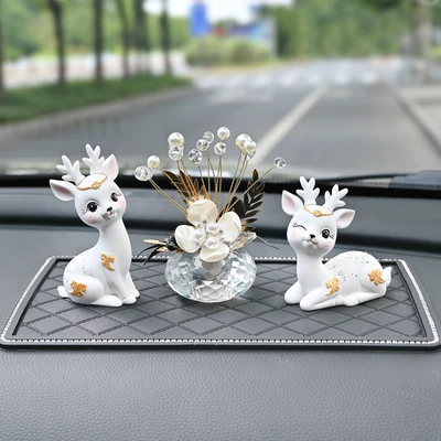 Safe journey deer car center console decoration high-end creative car Little Deer Goddess car accessories ornaments