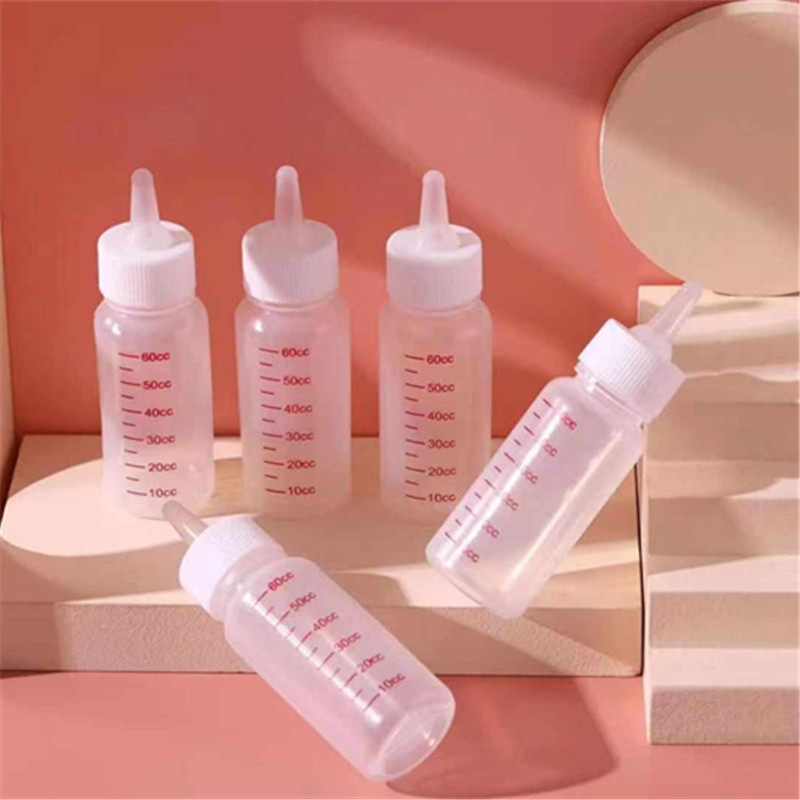 ペット用哺乳瓶4点セット 犬用哺乳瓶 猫用小型乳首 シリコン製 60ml用品 卸売 シリコン素材|undefined
