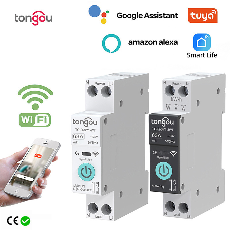 Tuya graffiti smart switch WiFi circuit breaker remote wireless remote control mobile phone control smart home cross border