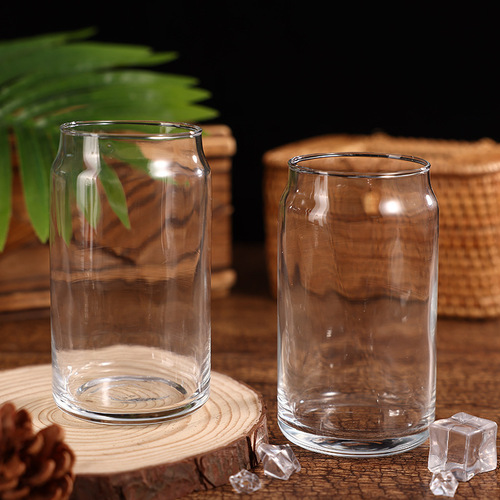 Transparent 480ml Cola Can Straw Cup Creative Beer Cup Glass Cup Printed Logo Aluminum Can Cup