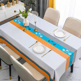 桌布防水防油免洗防烫北欧长方形茶几布餐桌台布桌垫桌面布