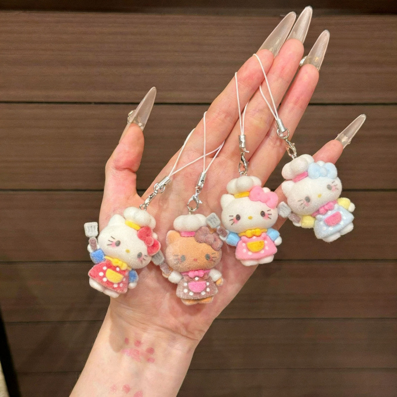 Creative Chef Kt Kitten Keychain Small Pendant Cute Plush Doll Bag Pendant Accessories Keychain Wholesale