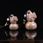 天然金丝楠木雕刻葫芦造型手把件手工打磨木质挂件古典风红木礼品