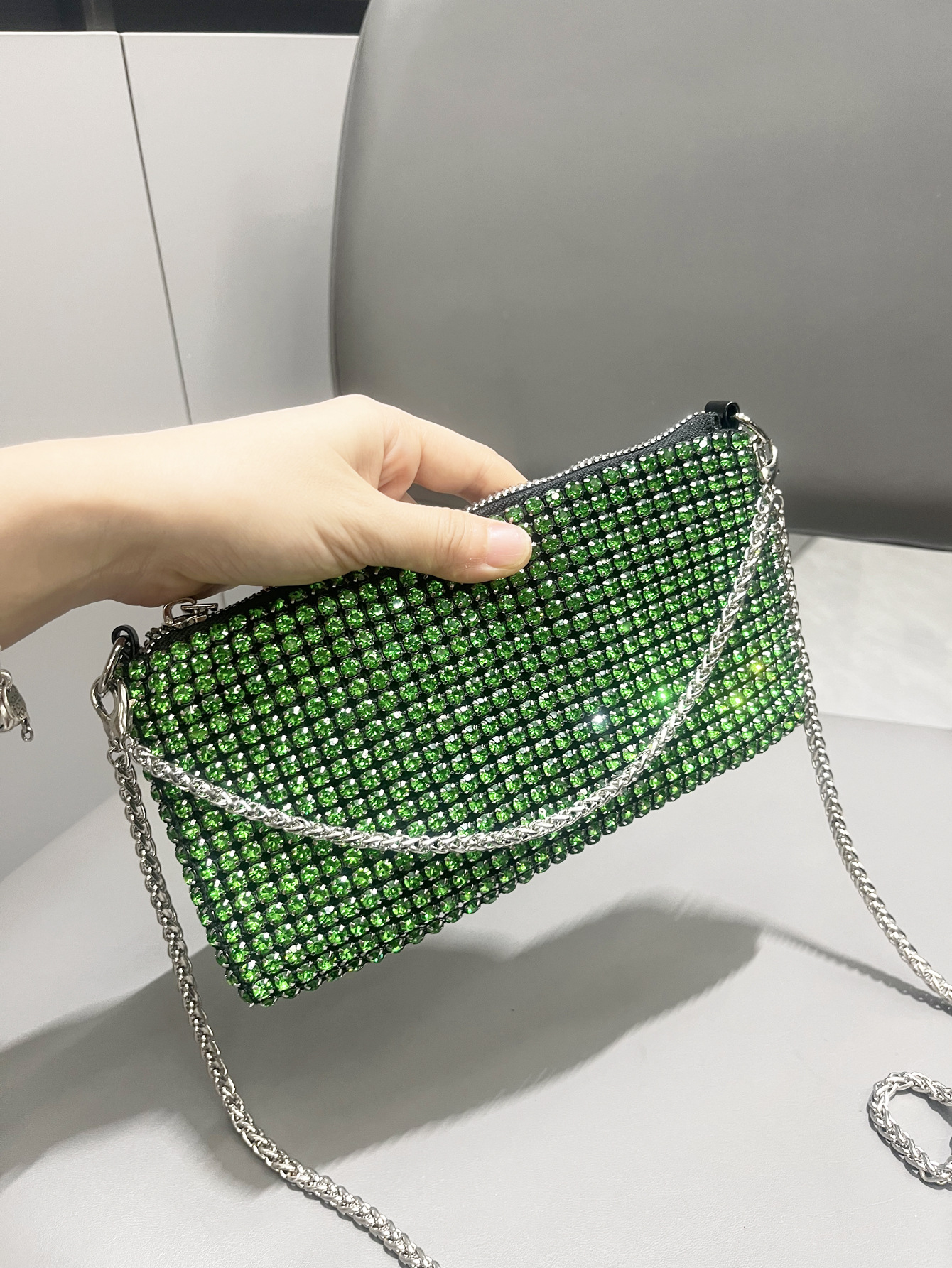 Bolsas de mujer transfronterizas europeas y estadounidenses cadenas de diamante brillante bolsas de teléfono móvil bolsas de hombro bolsas de mano bolsas de cena