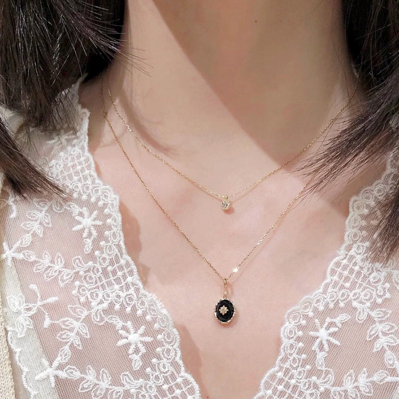 1g Weight Charms, Rings Classification 1 Piece Quantity Holiday, Daily Occasion 925 Sterling Silver Material Flower Pattern All Seasons Season Women's Gender Elegant, Retro Style Japanese Style Opal Palace Vintage Pattern Natural Black Agate Rings Pendants 925 Silver Accessories Suit Autumn New 1