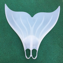 国产硅胶白鱼橘色鱼蹼美人鱼硅胶脚蹼单蹼 美人鱼脚蹼不透色